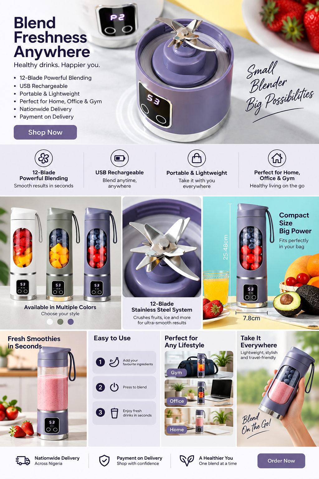 Portable blender product features